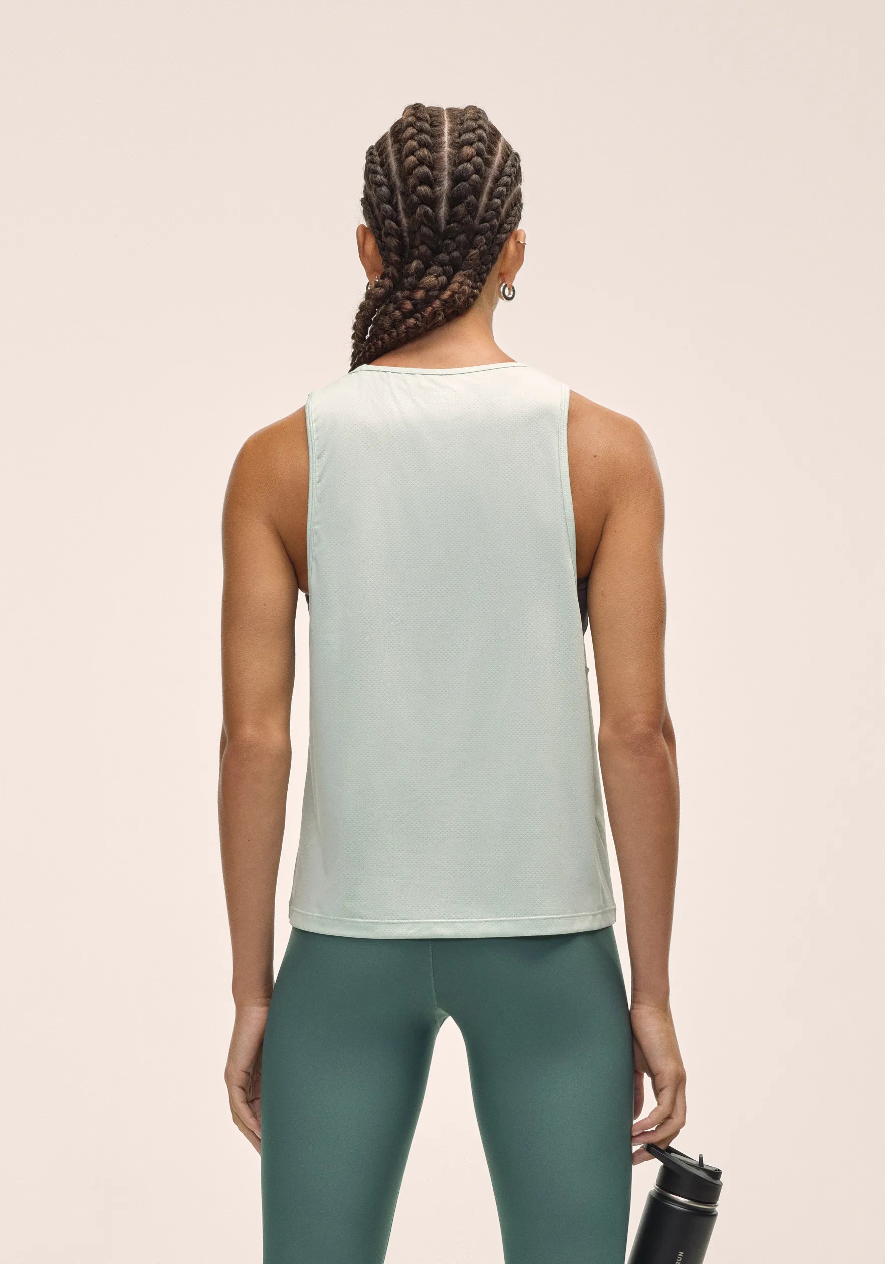 Casall Laser Mesh Flow Tank canotta sportiva verde mesh