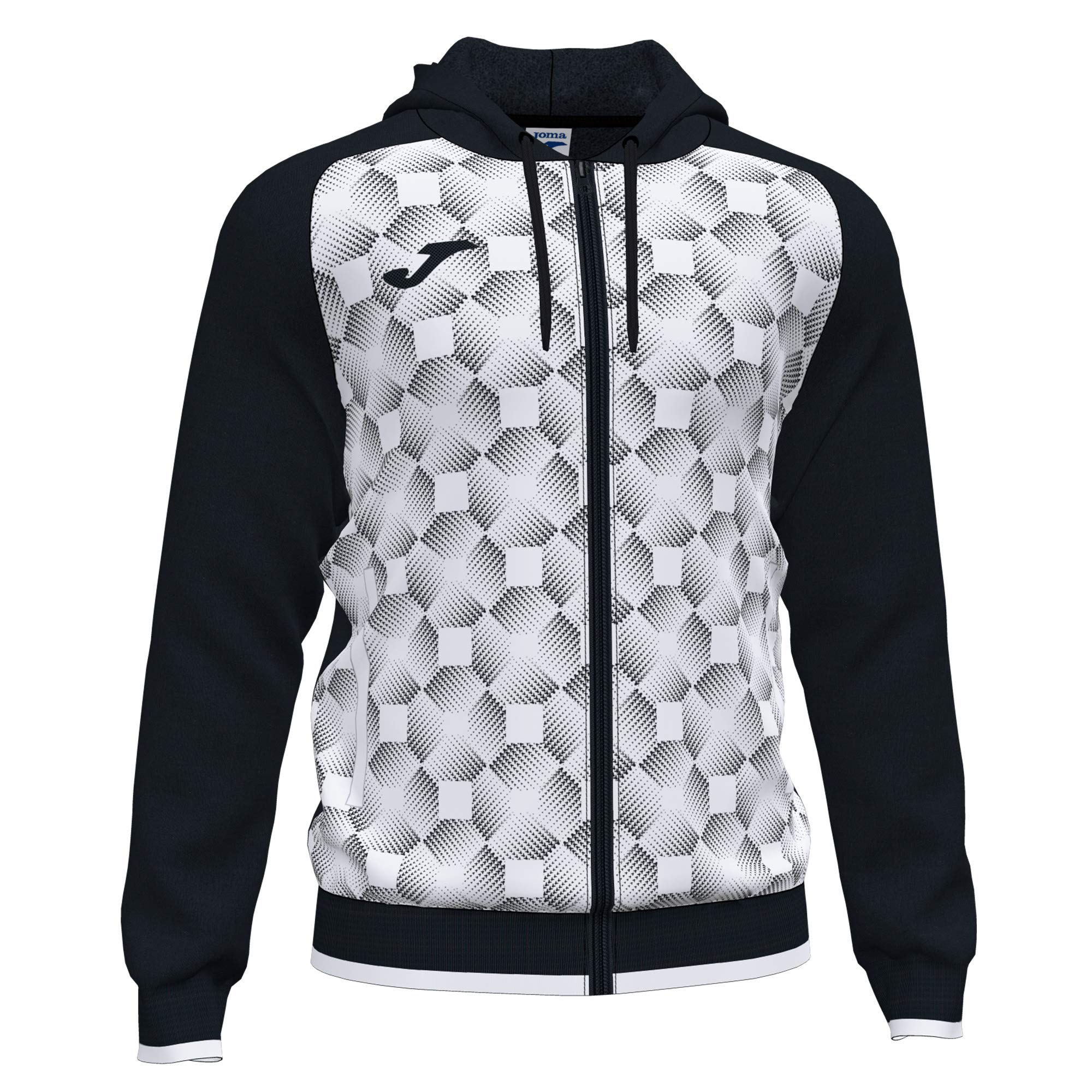 Joma Supernova III felpa uomo nero bianco con cappuccio
