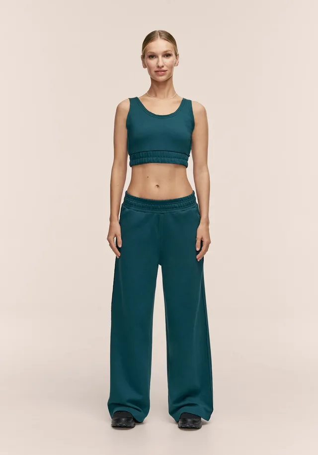Casall Reversed Seam Terry Loose Pants tuta verde larghi