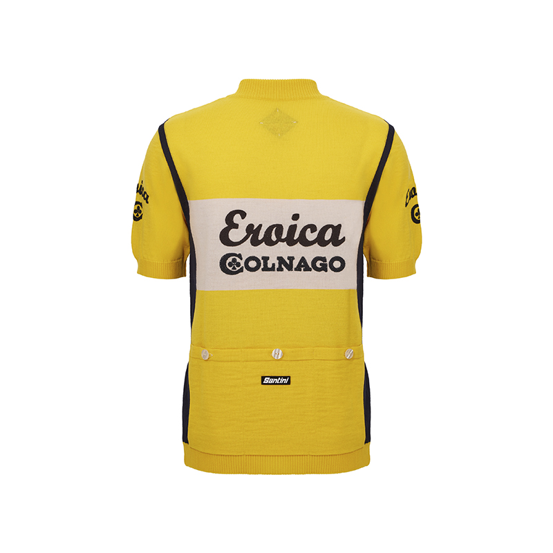 L'Eroica Colnago maglia lana gialla vintage