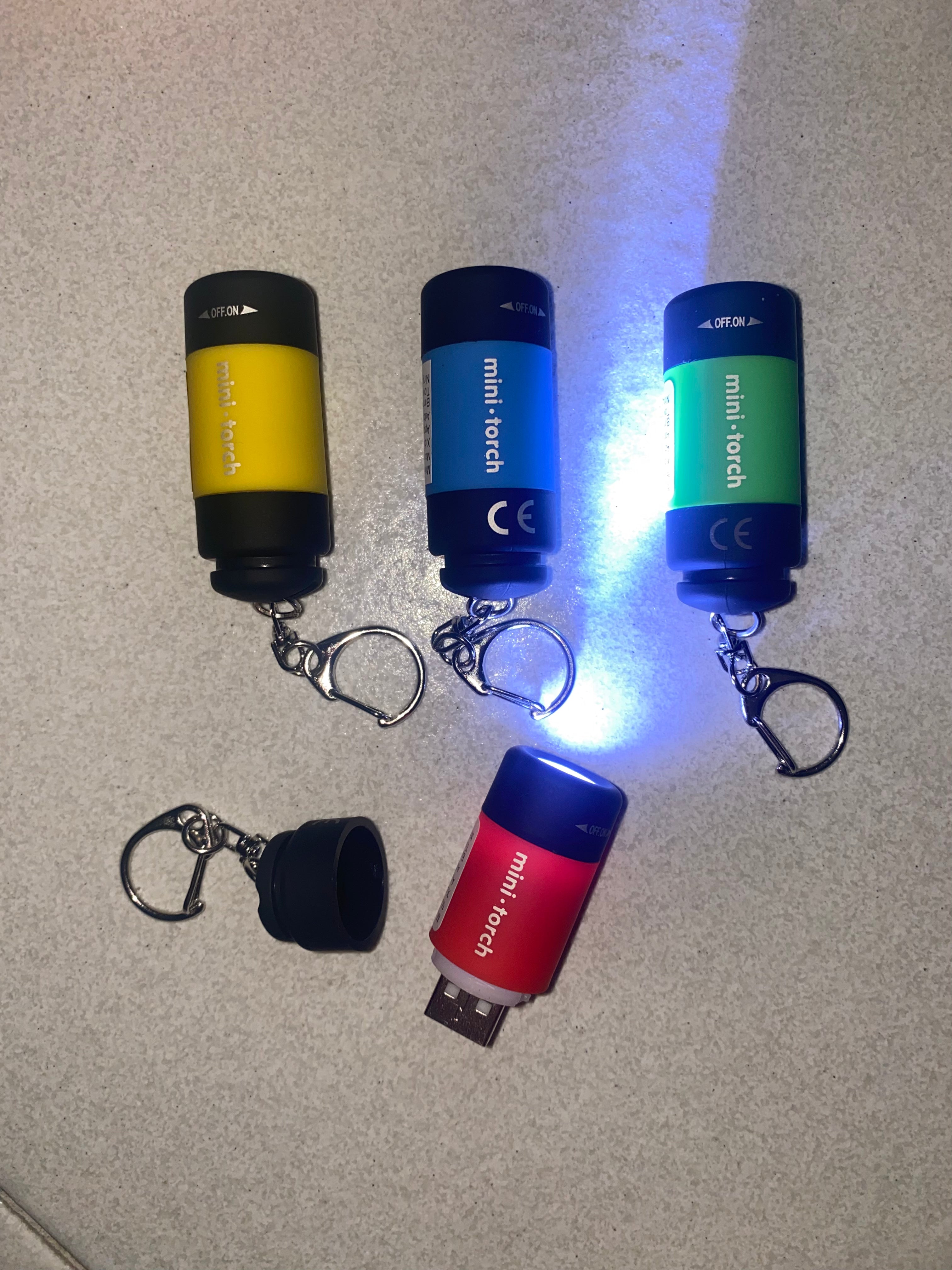 VB mini torcia portachiave USB ricaricabile