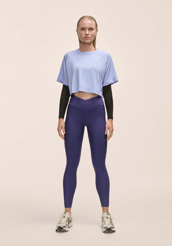 Casall Overlap High Waist leggings donna viola vita alta