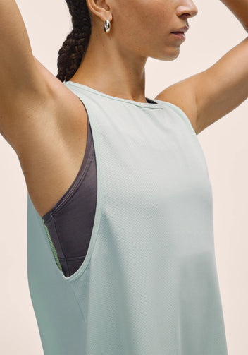 Casall Laser Mesh Flow Tank canotta sportiva verde mesh