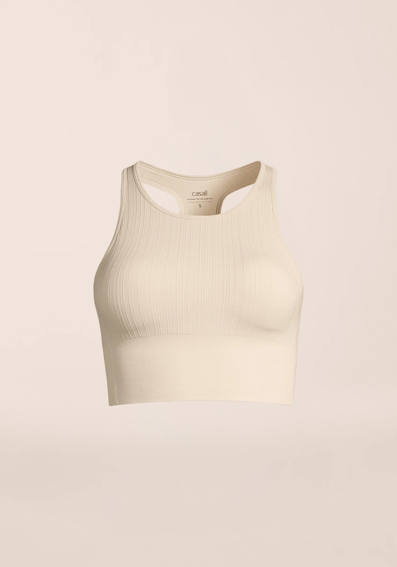 Casall Multi Rib Seamless top sportivo imbottito ecru