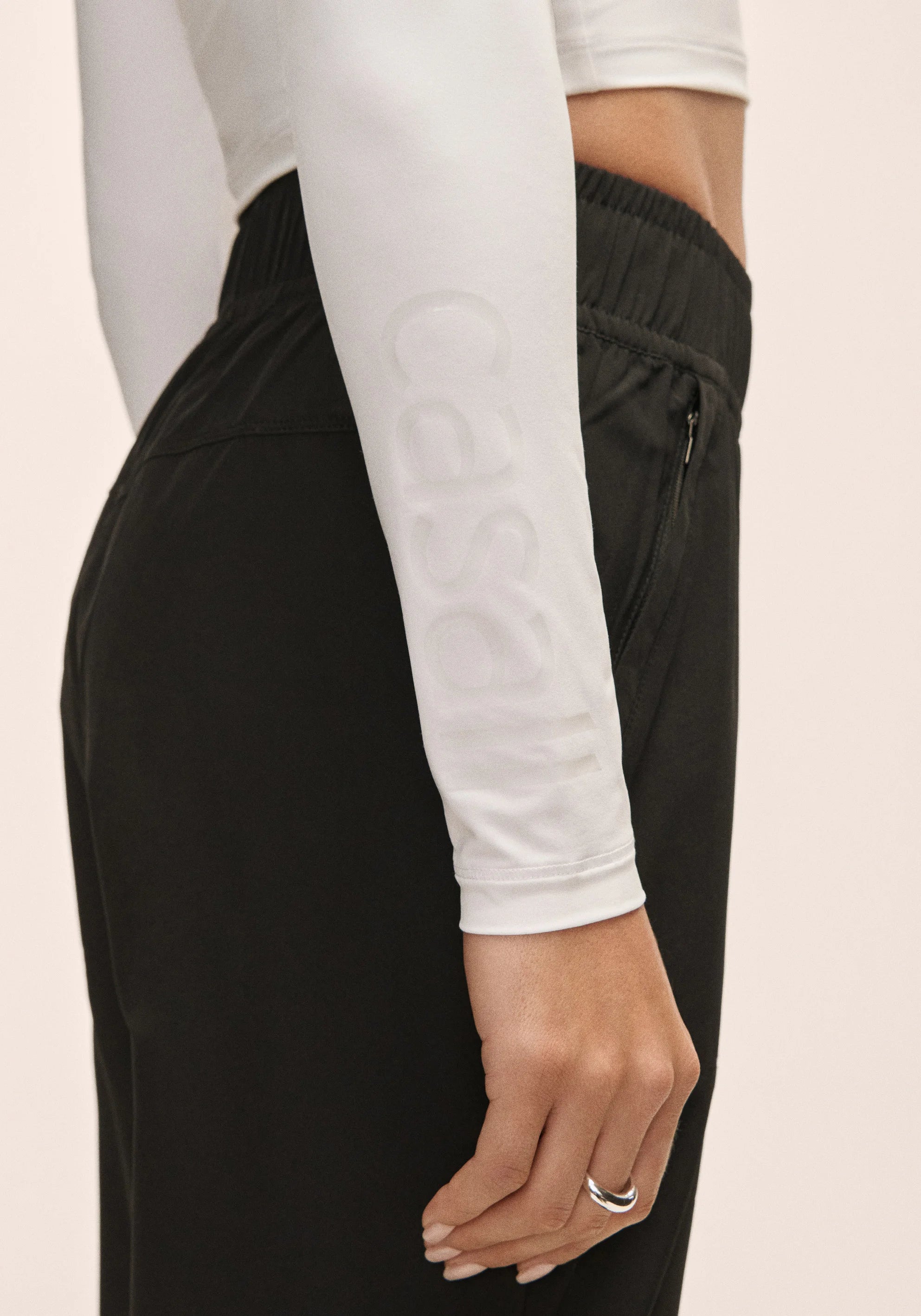 Casall Graphic Crop Long Sleeve maglia bianca training