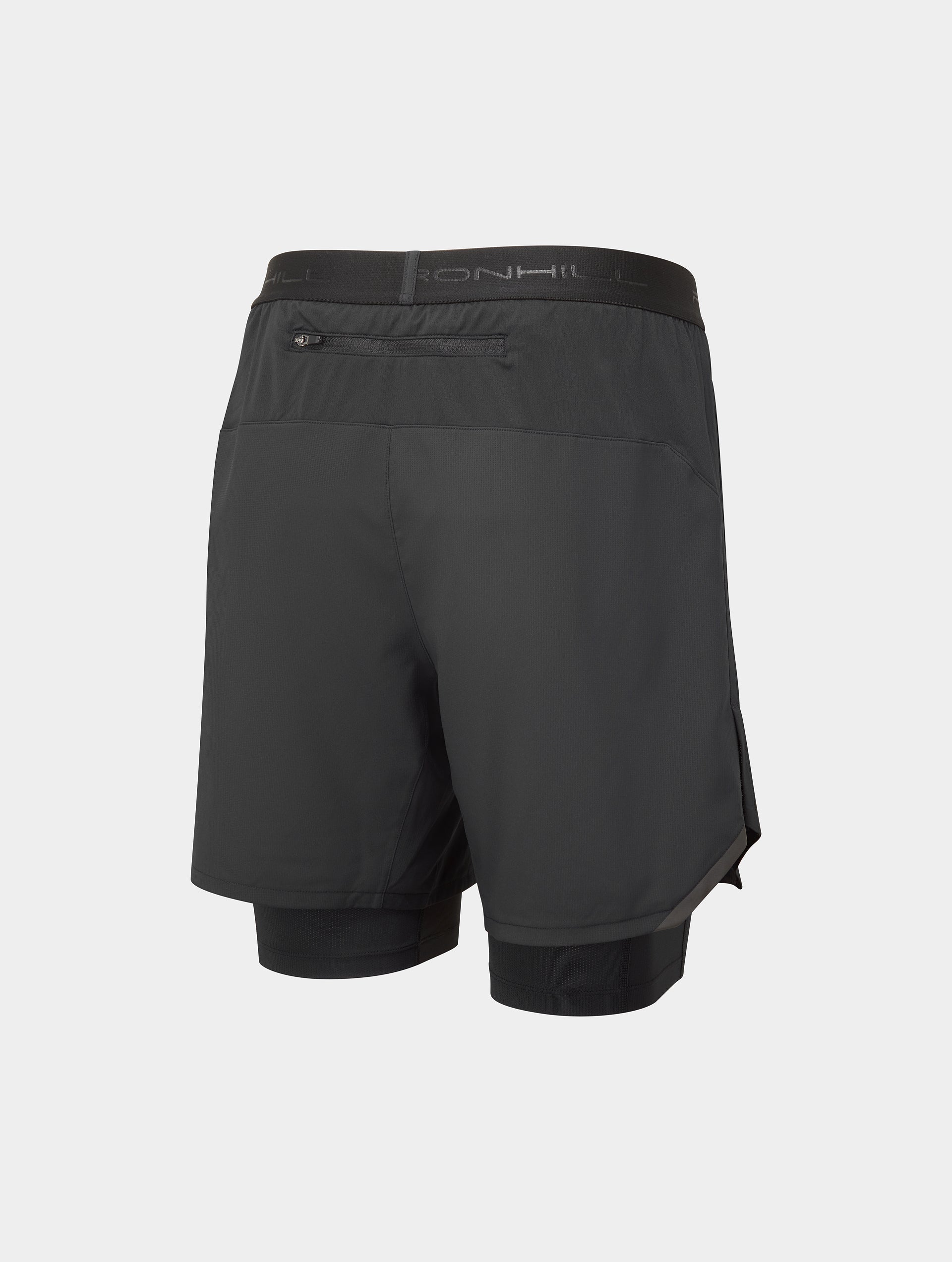 Ronhill Tech 7 Twin Short pantaloncini running 2 in 1 neri