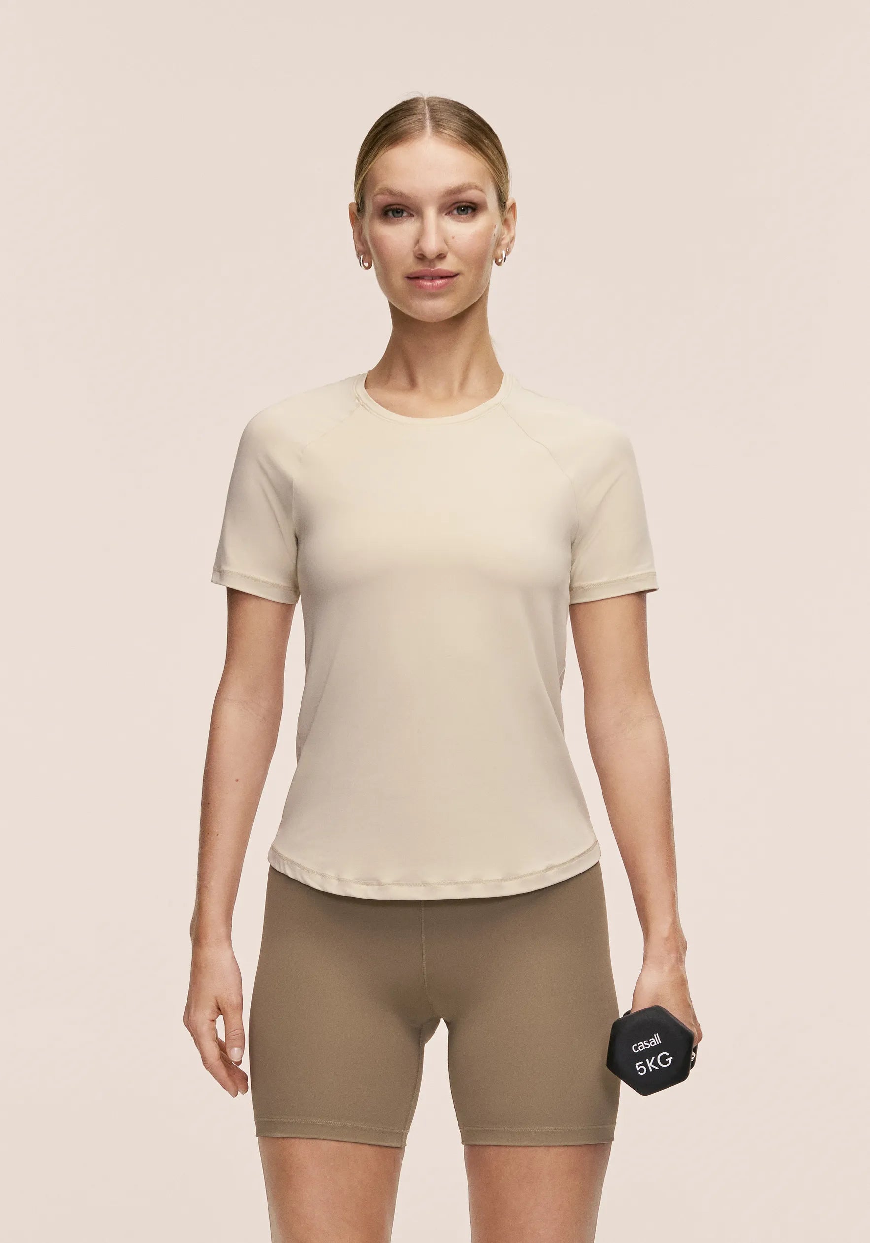 Casall Essential Tee t-shirt ecru seamless XS-XL