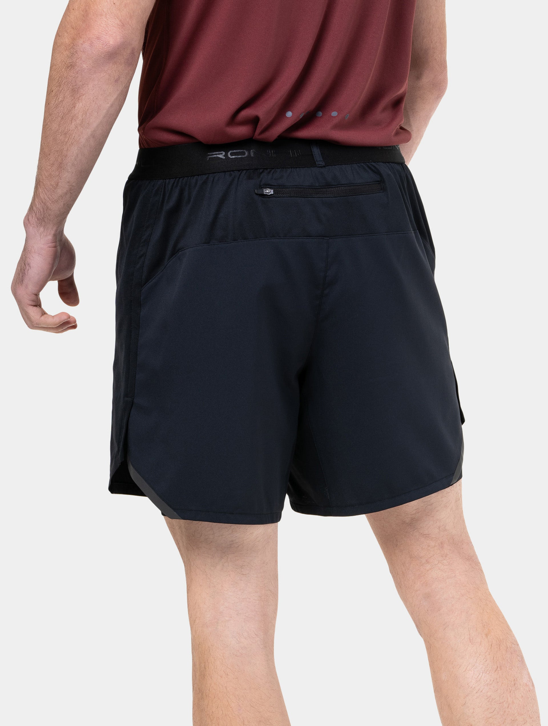 Ronhill Tech 7 Twin Short pantaloncini running 2 in 1 neri