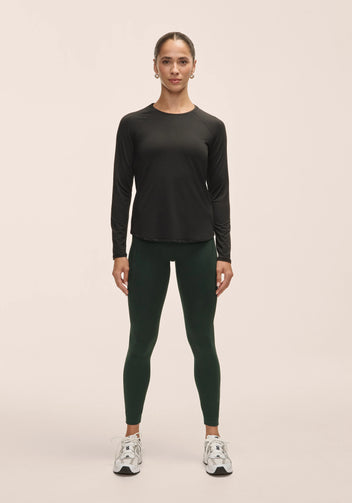 Casall Essential Long Sleeve maglia donna nera maniche lunghe