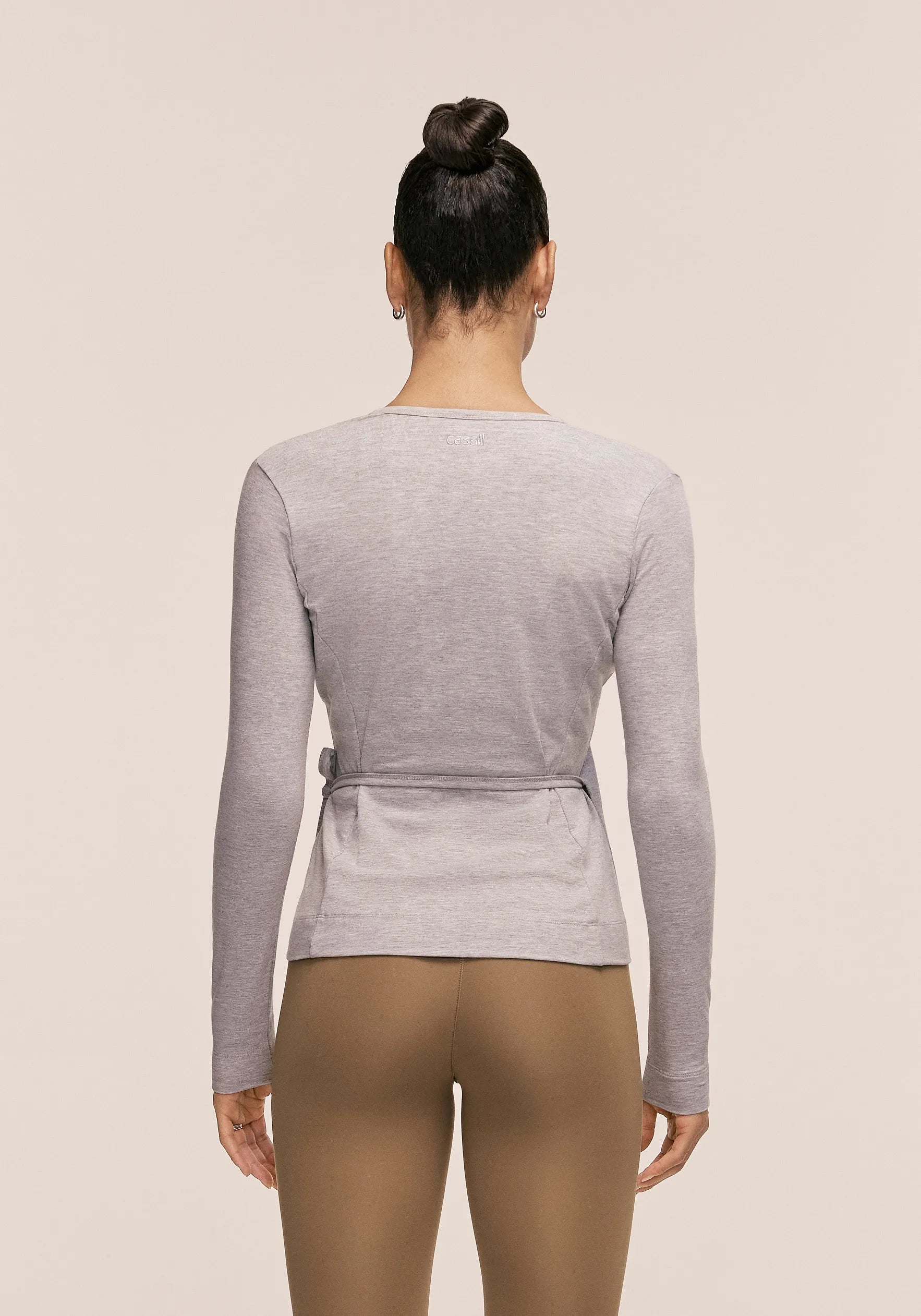 Casall Sublime Studio Longsleeve Wrap maglia Grey Melange